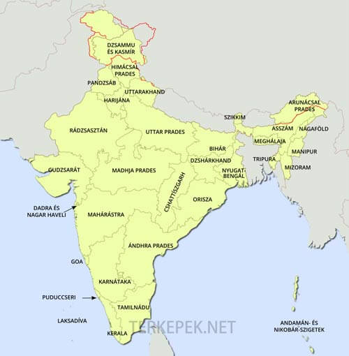 India államai és szövetségi területei